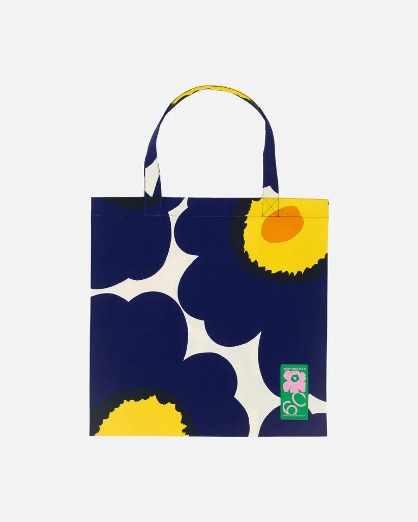 Marimekko Unikko 60 Anniversary tote Bag blue yellow nordicmuseum
