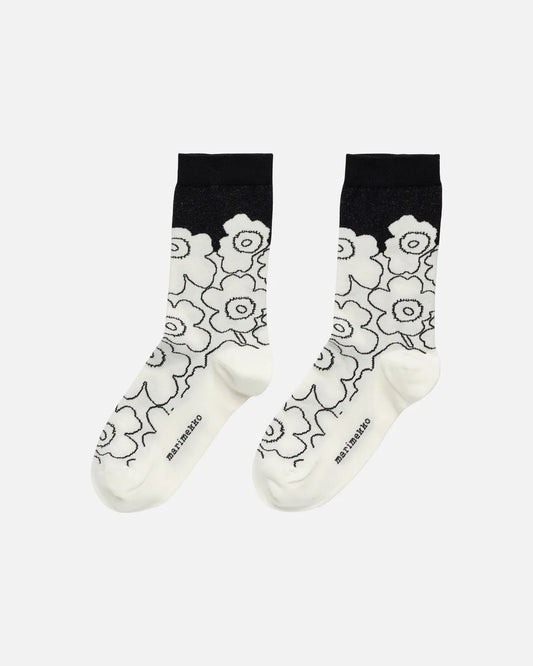 Marimekko Linjaus Piirto Unikko socks black,white