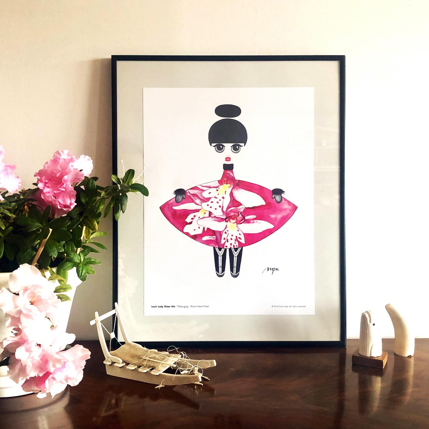 Inuit Lady Posters by Greenlandic artist, Maria Panínguak` Kjærulff