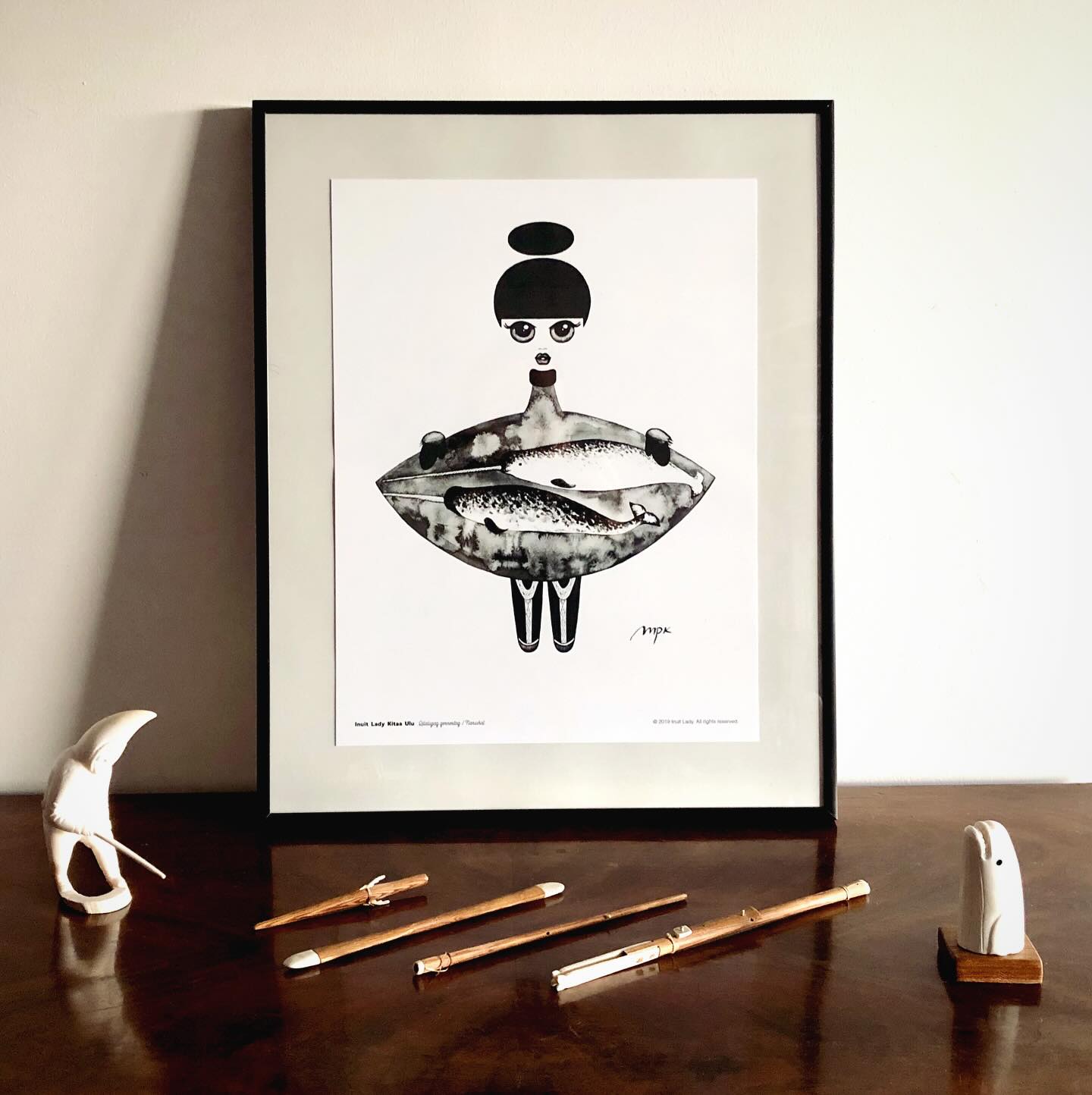 Inuit Lady Posters by Greenlandic artist, Maria Panínguak` Kjærulff