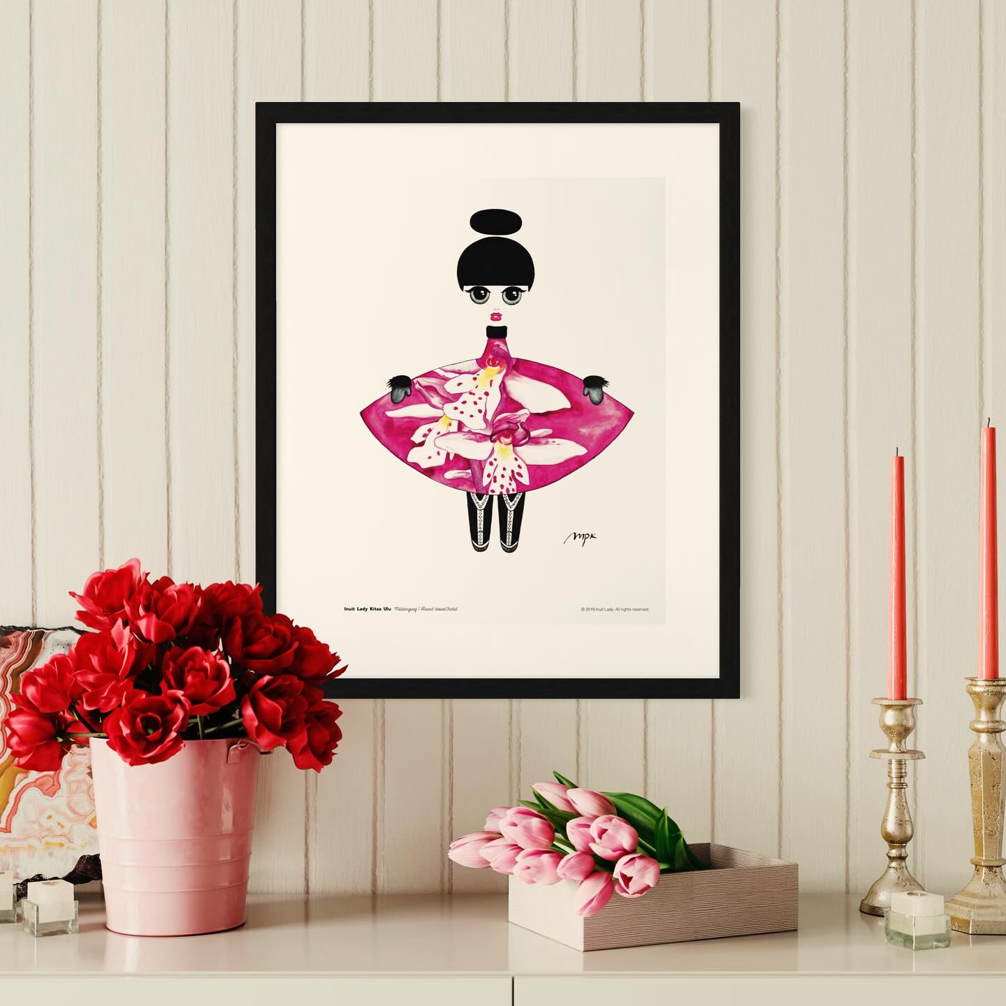 Inuit Lady Posters by Greenlandic artist, Maria Panínguak` Kjærulff