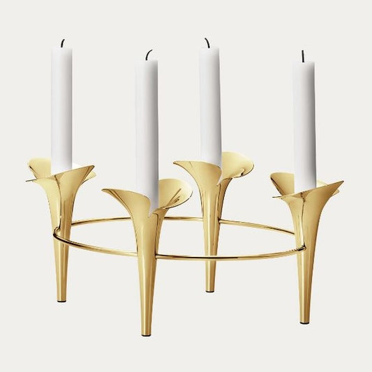 Georg Jensen Bloom Botanica Taper Candleholder 18k Gold plated