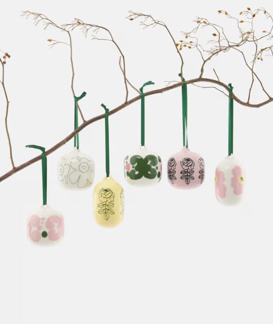 Marimekko Unikko Collectible spring ornament pink,green