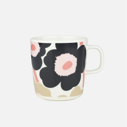 Marimekko UNIKKO MUG 4DL off white,charcoal,sand,pink