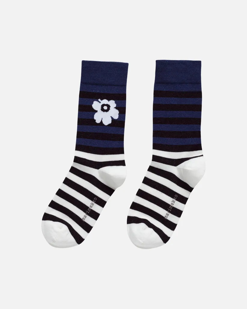 Marimekko Kasvaa Tasaraita Unikko Socks