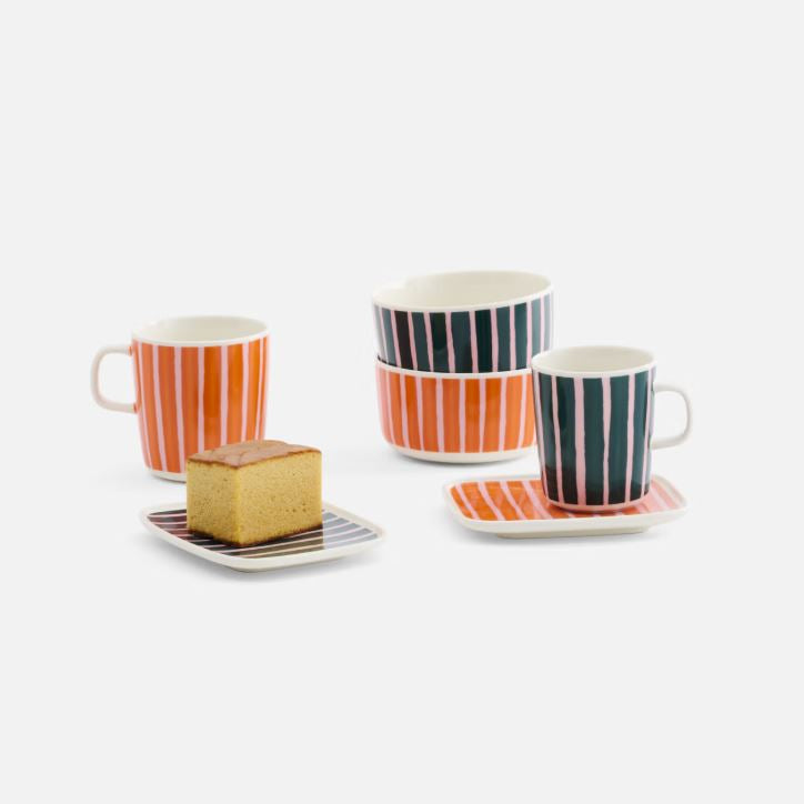 Marimekko Oiva / Piccolo Mug 2,5 dl white, pink, dk green