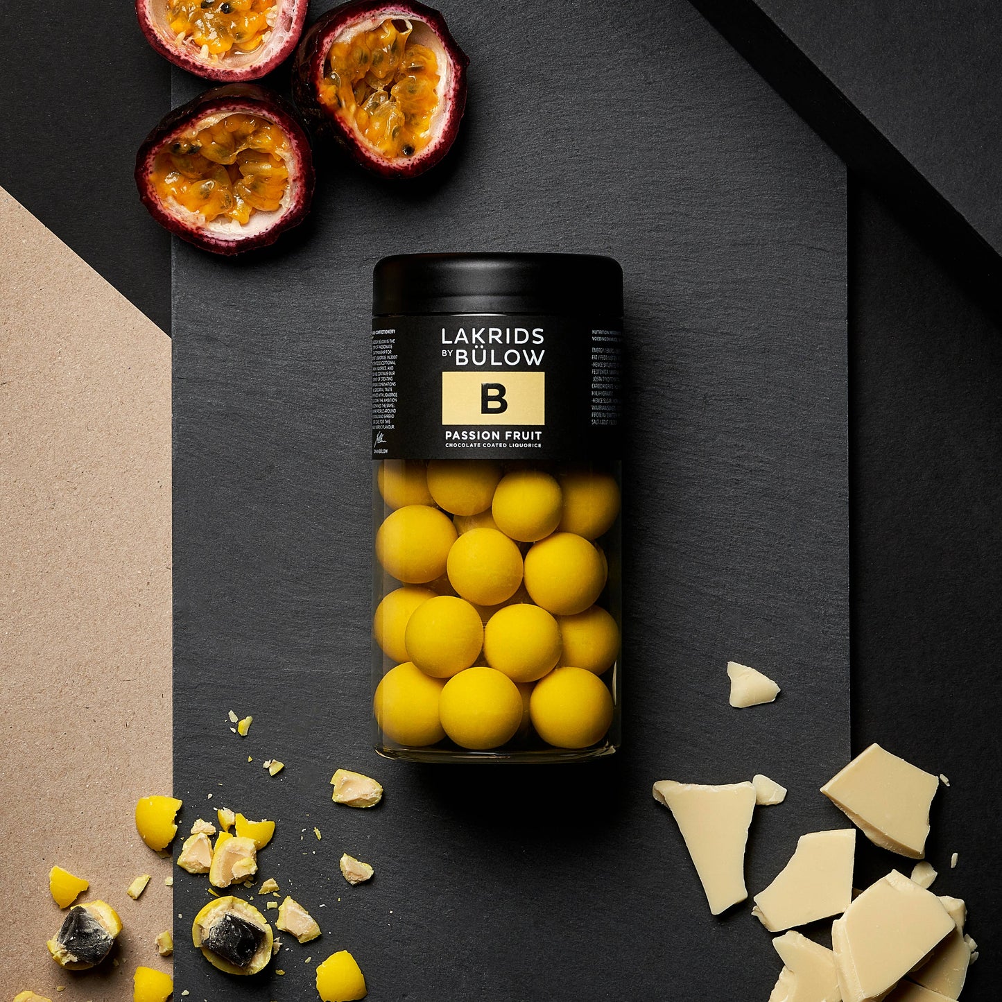 B – Passionfruit White Chocolate Coated Gourmet Licorice