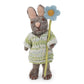 Gry & Sif Felt Small Grey Bunny w/Dress & Blue Anemone