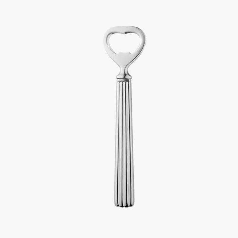 Georg Jensen Bernadotte Bottle Opener  Designer Prince Sigvard Bernadotte’s influential silver cutlery from the 1930s has inspired this beautifully made stainless steel bottle opener. With its signature grooved handle, the opener adds a touch of sophistication to a home bar and makes a thoughtful gift.