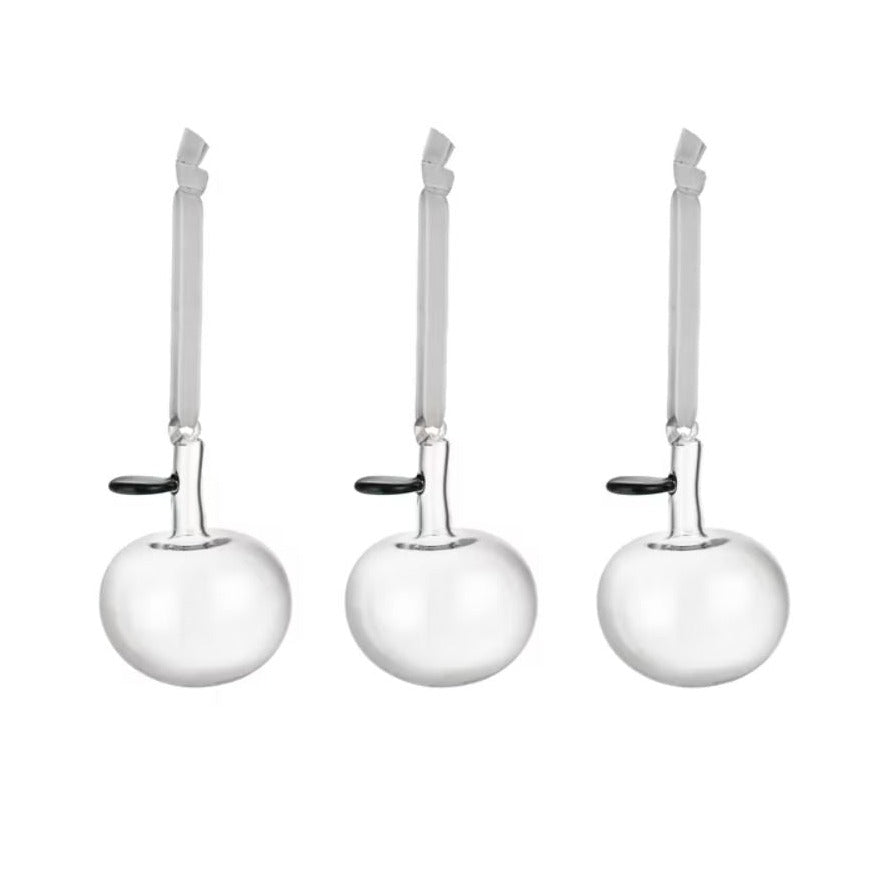 Iittala Glass Apple Ornament Set of 3