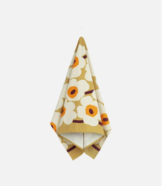 Marimekko Unikko Kitchen towel 47x70 cm caramel, cream, warm orange