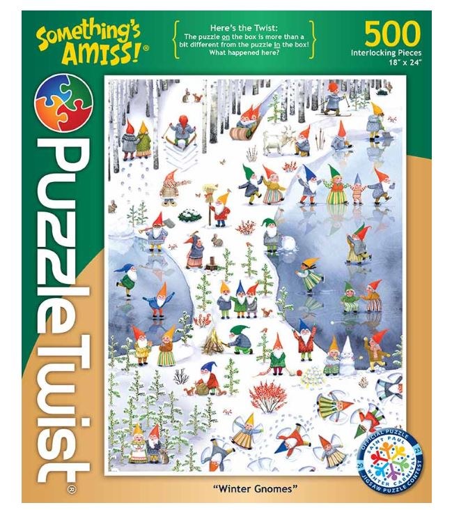 Winter Gnomes 500 piece Puzzle by Kirsten Sevig