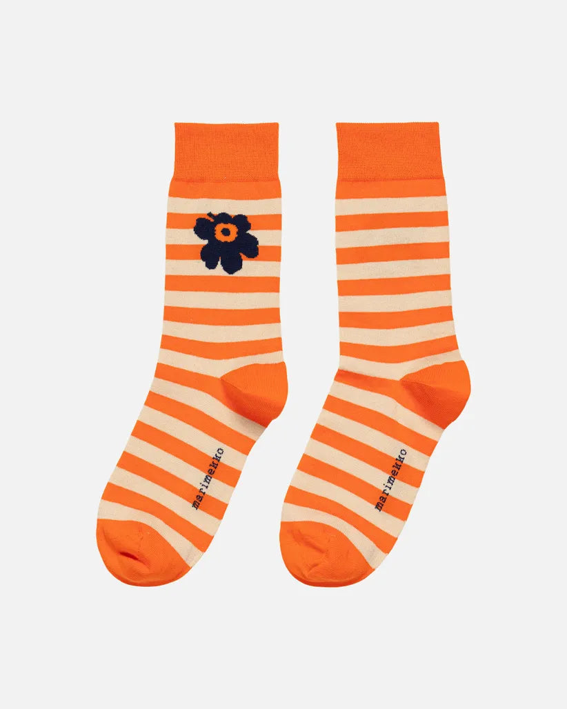 Marimekko Kasvaa Tasaraita Unikko Socks