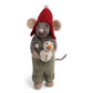 En Gry & Sif Grey Mouse with Snowman Ornament 