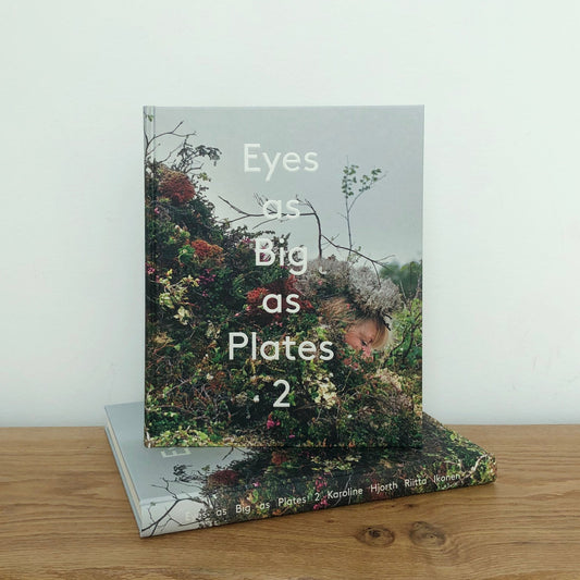 Eyes As Big as Plates 2  Eyes as Big as Plates book features the ongoing collaborative project between the Finnish-Norwegian artist duo Riitta Ikonen and Karoline Hjorth. Starting out as a play on characters from Nordic folklore, Eyes as Big as Plates has evolved into a continual search for modern human’s belonging to nature.