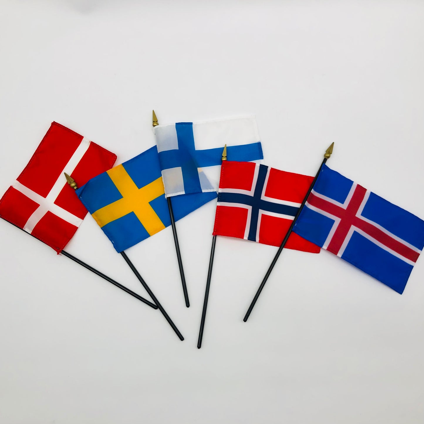 Parade Flags (4×6 ) Nordic countries flags, Denmark, Finland, Iceland, Norway and Sweden.