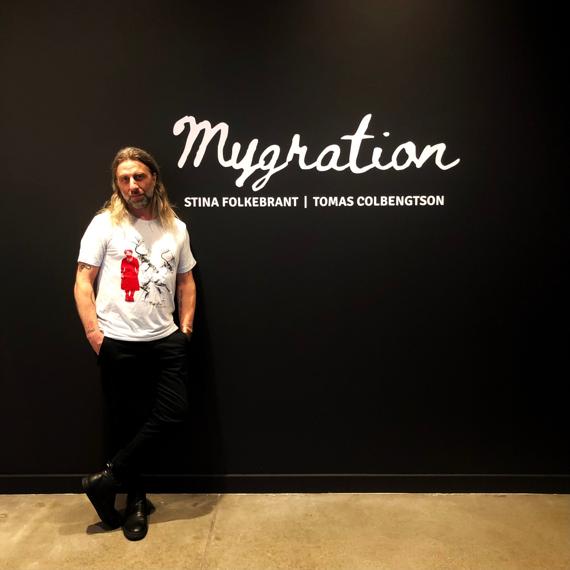 Mygration T-shirt From December 2022 until March 2023, the National Nordic Museum will present Mygration, an exhibition of works by Tomas Colbengtson and Stina Folkebrant. 